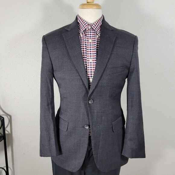 JOS A BANK Men's Sport Coat Blazer Two Button CH GRY Brrr Comfort Wool Blend 38S - Picture 1 of 15